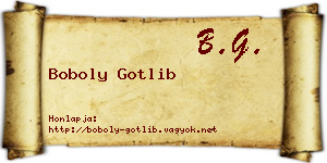 Boboly Gotlib névjegykártya